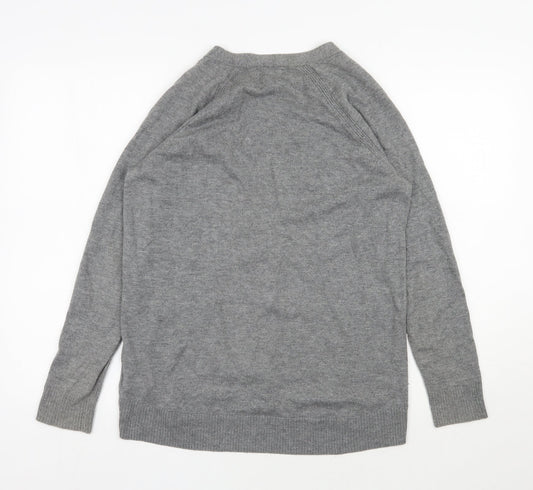 Gap Womens Grey V-Neck Nylon Cardigan Jumper Size S