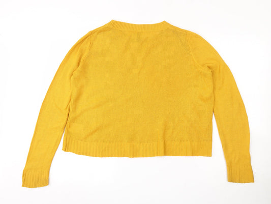 Womens UK Size S H&M Yellow Henley Jumper