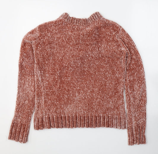 Primark Womens Pink Round Neck Polyester Pullover Jumper Size 4