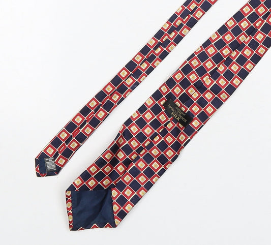 Marks and Spencer Mens Multicoloured Plaids & Checks Silk Pointed Tie One Size