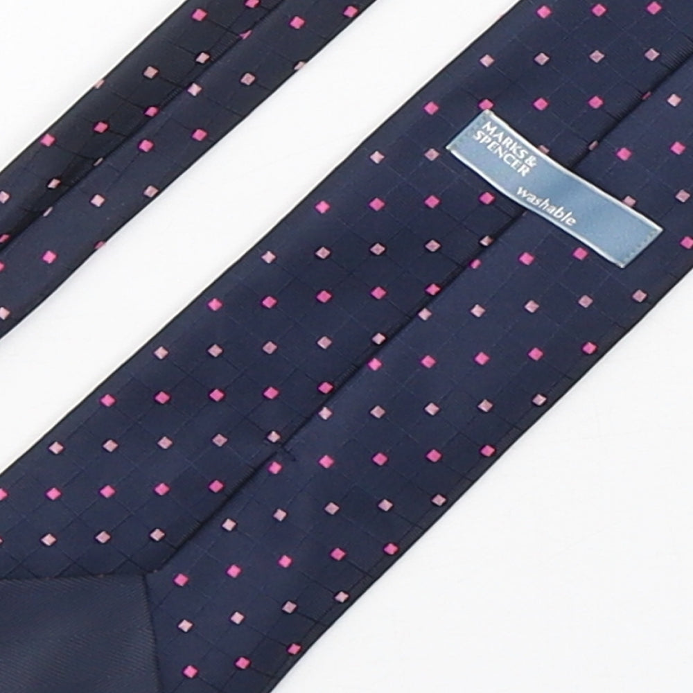 Marks and Spencer Mens Multicoloured Geometric Polyester Pointed Tie One Size