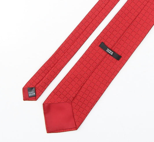 Marks and Spencer Mens Red Plaids & Checks Polyester Pointed Tie One Size