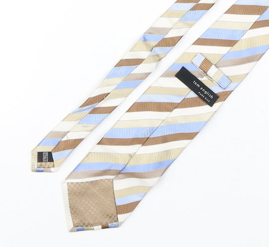 Tom English  Mens Multicoloured Striped Silk Pointed Tie One Size