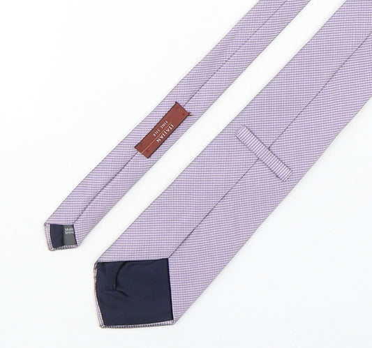 Marks and Spencer Mens Pink Plaids & Checks Silk Pointed Tie One Size