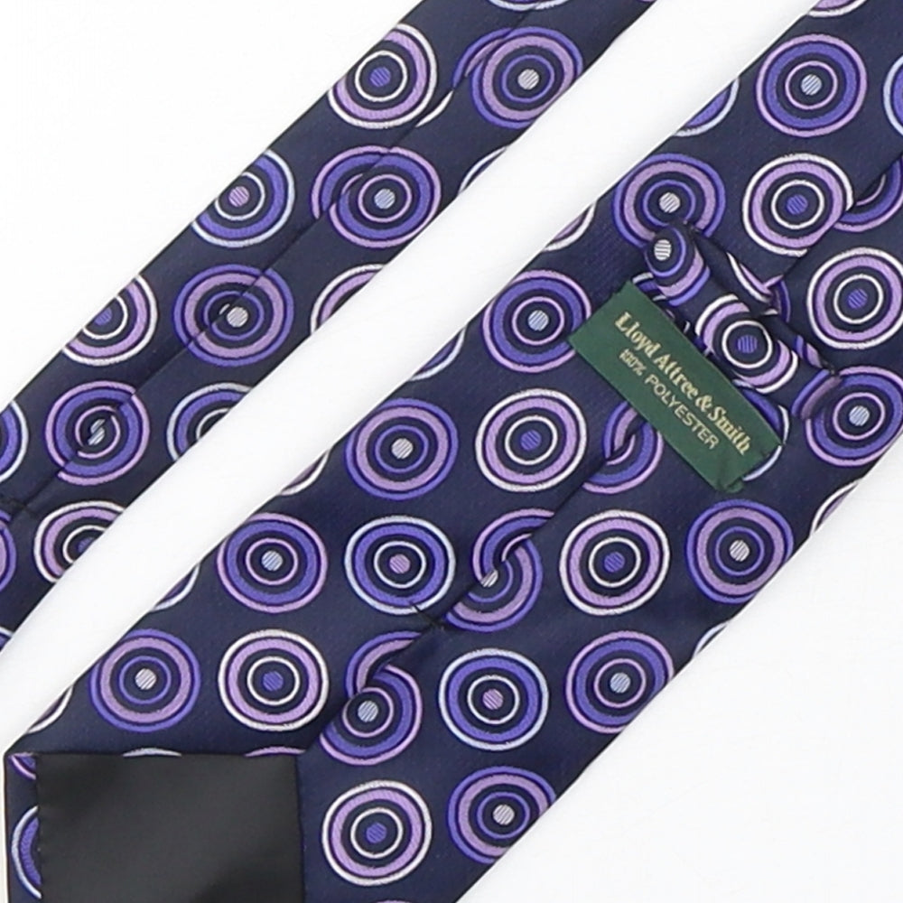 Lloyd Attree & Smith Mens Purple Geometric Polyester Pointed Tie One Size