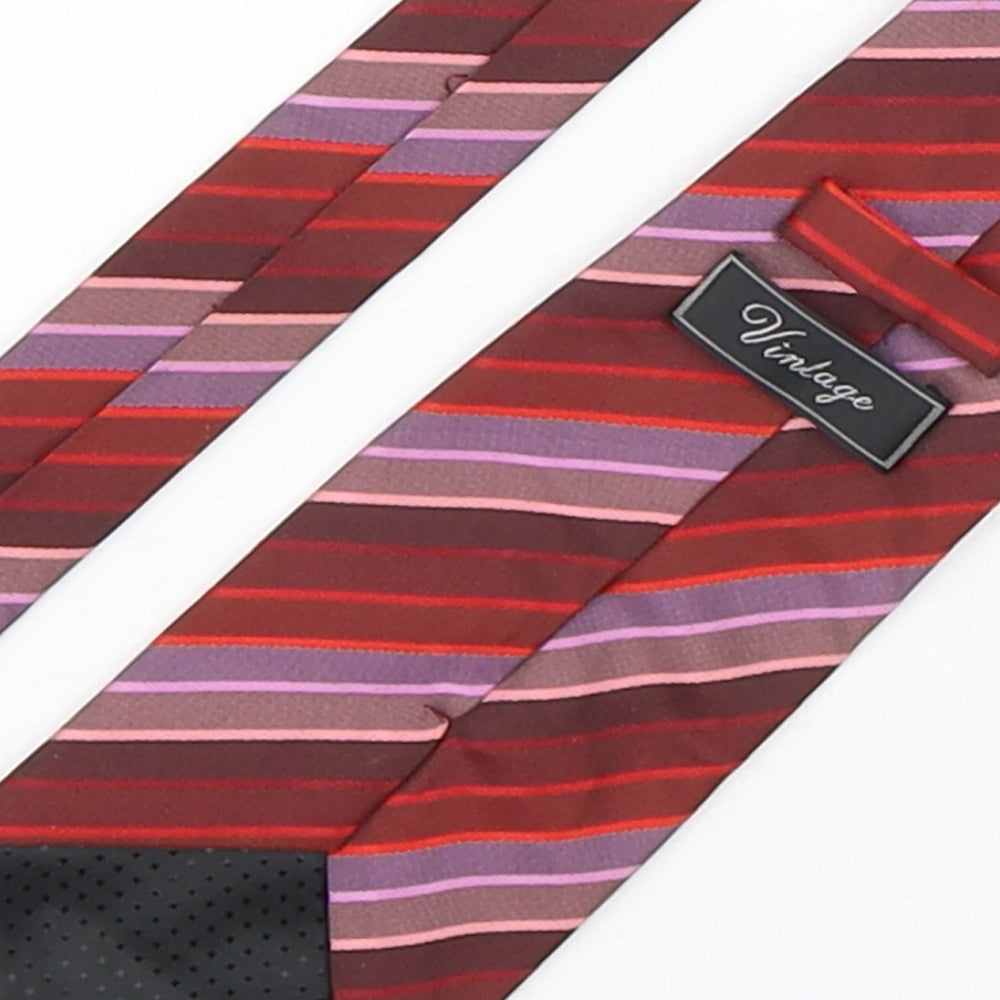 Preworn Mens Multicoloured Striped Polyester Pointed Tie One Size