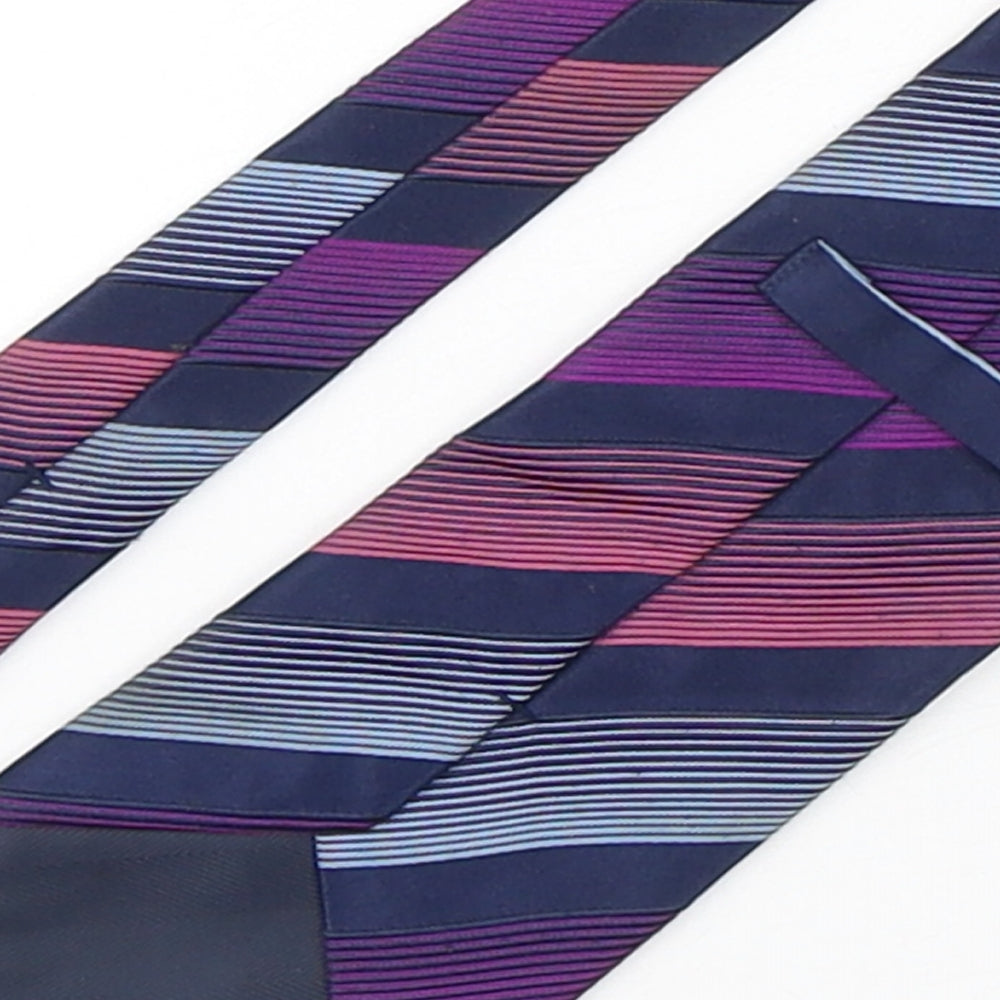 Marks and Spencer Mens Multicoloured Striped Silk Pointed Tie One Size