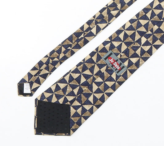 Je Suis Mens Multicoloured Geometric Silk Pointed Tie One Size