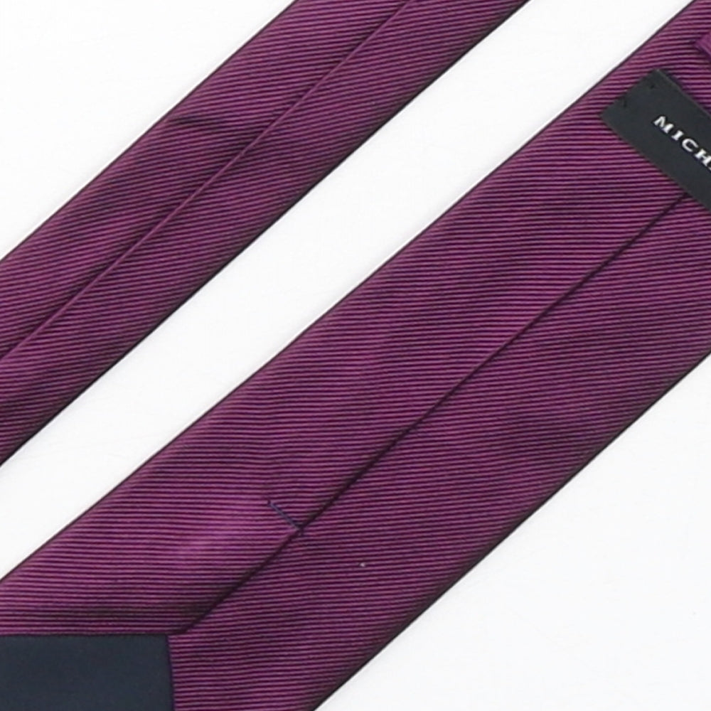 Michaelis Mens Purple Silk Pointed Tie One Size