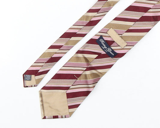 Racing Green Mens Multicoloured Striped Silk Pointed Tie One Size