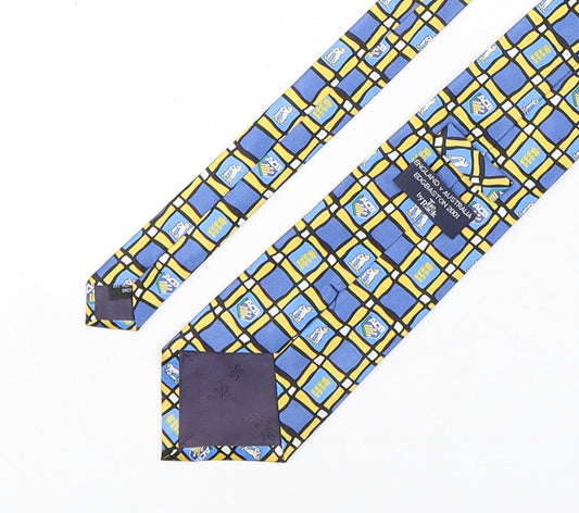 Tie Rack Mens Multicoloured Plaids & Checks Polyacrylate Fibre Pointed Tie One Size - England VS Australia Edgbaston 2001