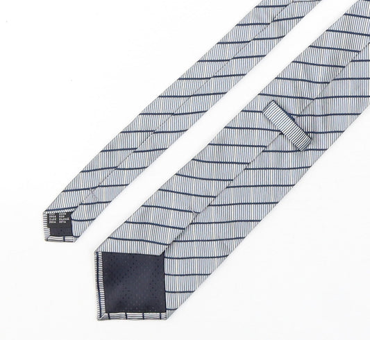 Preworn Mens Blue Striped Silk Pointed Tie One Size
