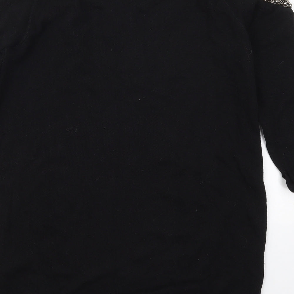 H&M Womens Black Cotton Pullover Sweatshirt Size M Pullover