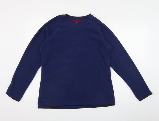 Additional front view of Crane women’s blue polyester pullover sweatshirt, size M