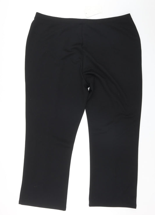 Classics Womens Black Polyester Trousers Size 28 L29 in Regular