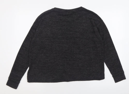 F&F Womens Grey Crew Neck Polyester Pullover Jumper Size 10