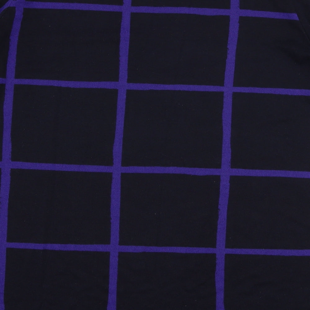 Nutmeg Womens Blue Round Neck Striped Polyester Pullover Jumper Size 16