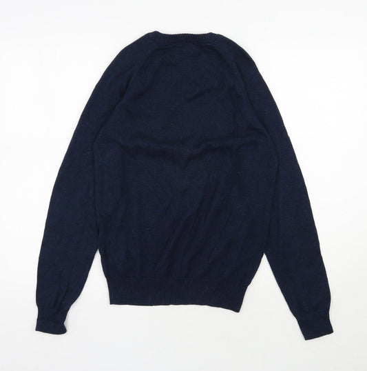 Primark Mens Blue Round Neck  Cotton Pullover Jumper Size XS