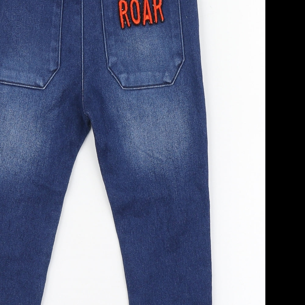 NEXT Boys Blue Cotton Jogger Jeans Size 24 Months Pullover - Tiger