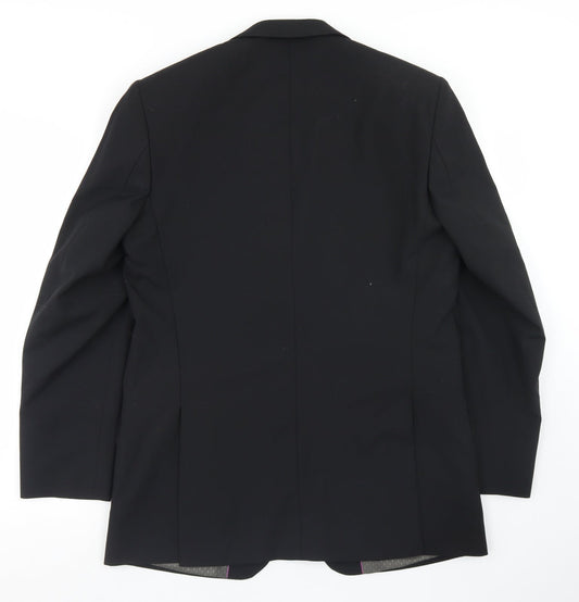 F&F Mens Black  Polyester Jacket Blazer Size 38