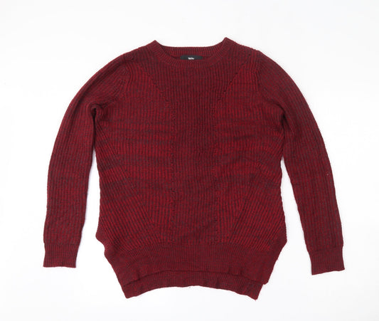 Additional front view of Mossimo women’s red round neck acrylic jumper, size S