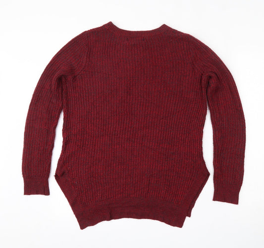 Mossimo Womens Red Round Neck Acrylic Pullover Jumper Size S