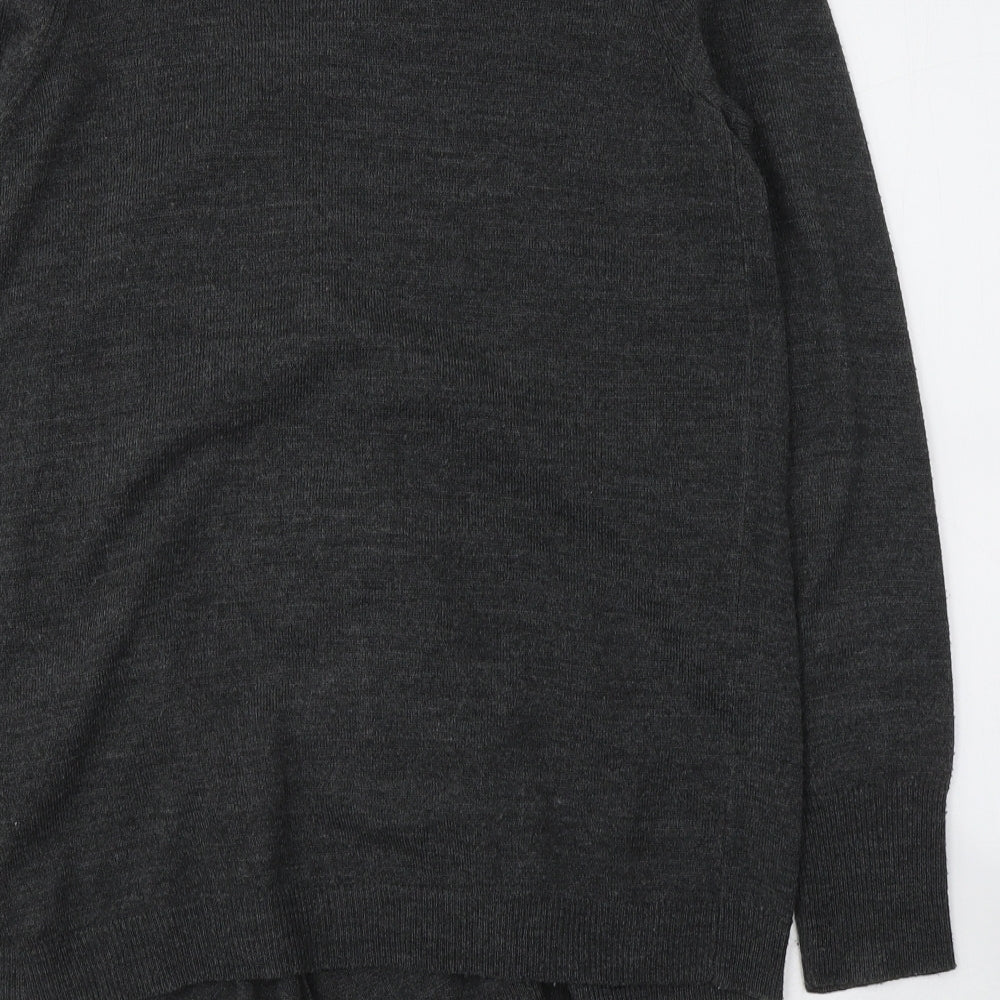 George Womens Grey V-Neck Acrylic Pullover Jumper Size 12