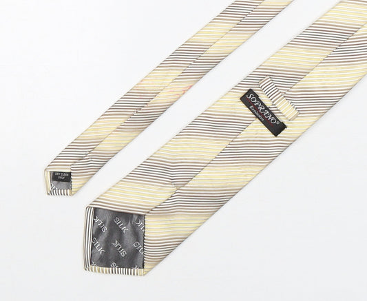 Soprano Mens Multicoloured Striped Silk Pointed Tie One Size