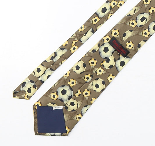 Rene Chagal Mens Multicoloured Geometric Silk Pointed Tie One Size - Football