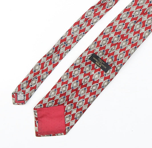 Marks and Spencer Mens Multicoloured Geometric Silk Pointed Tie One Size