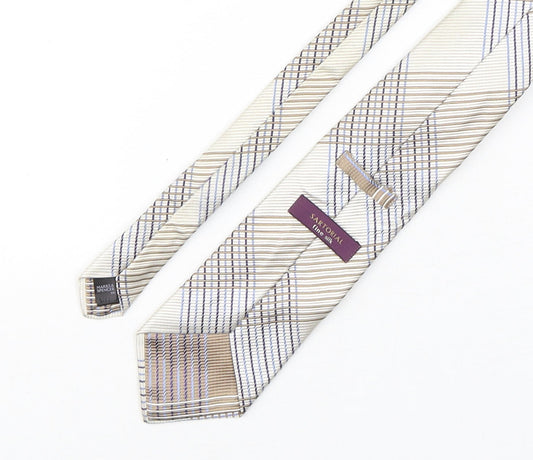 Marks and Spencer Mens Multicoloured Plaids & Checks Silk Pointed Tie One Size