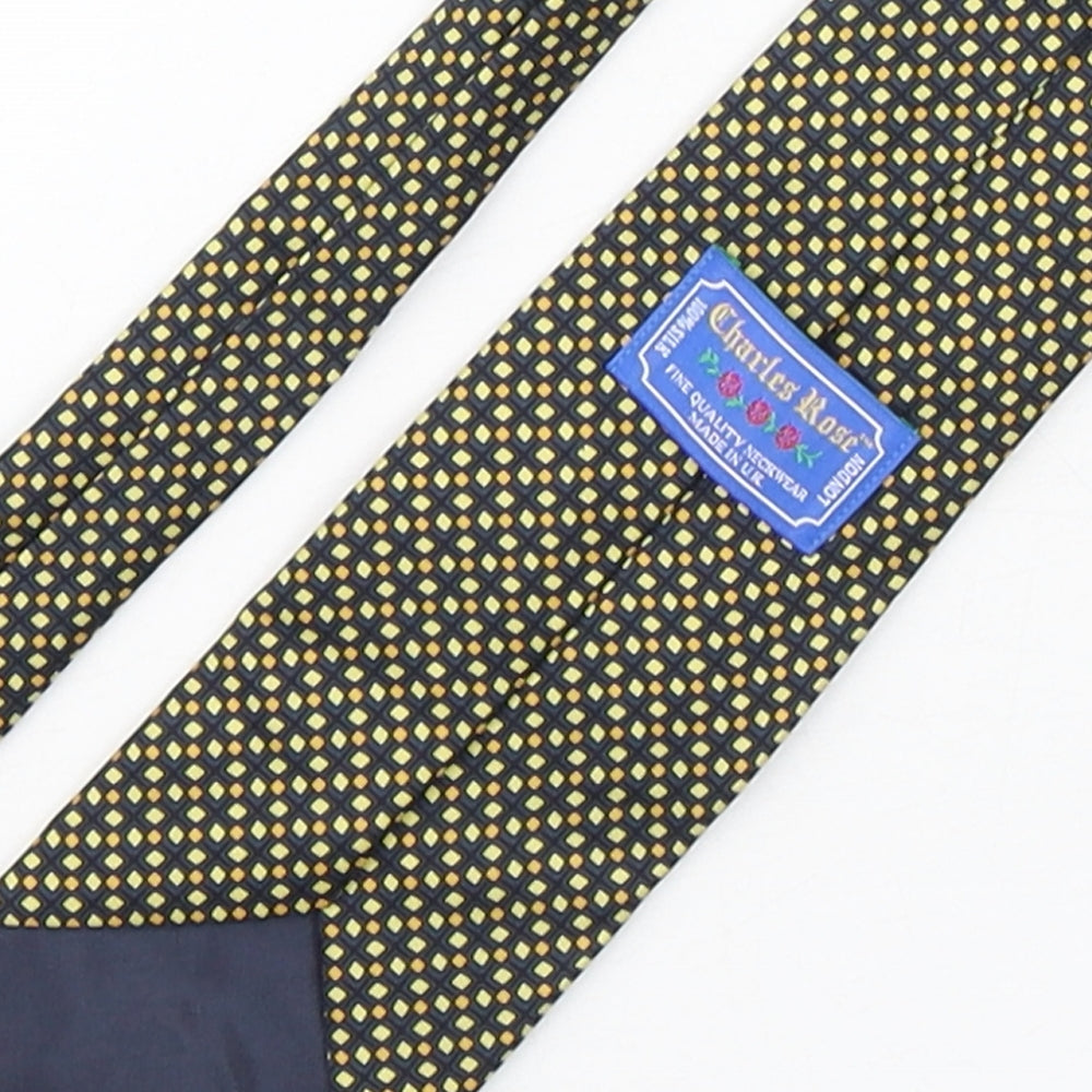 Charles Rose Mens Multicoloured Geometric Silk Pointed Tie One Size