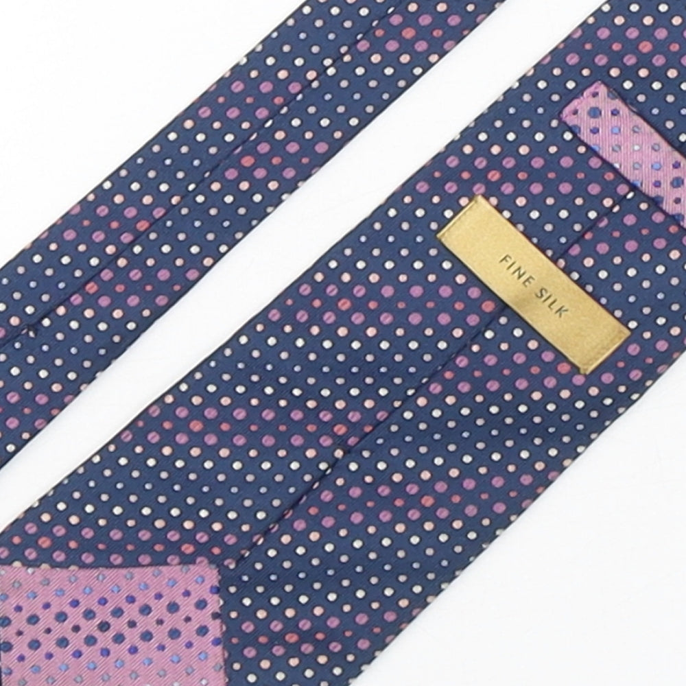 Marks and Spencer Mens Multicoloured Polka Dot Silk Pointed Tie One Size