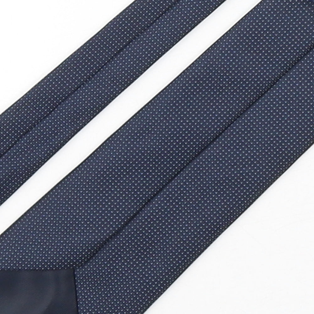Marks and Spencer Mens Blue Polka Dot Polyester Pointed Tie One Size