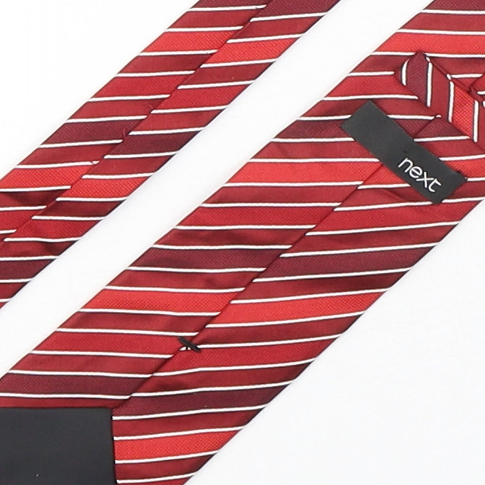 NEXT Mens Red Striped Silk Pointed Tie One Size