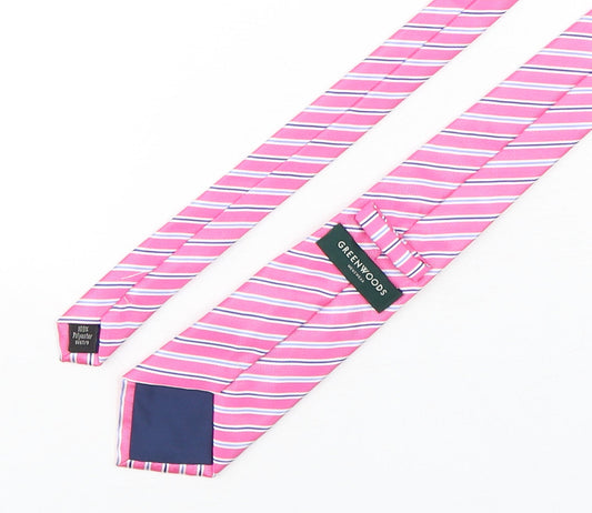 Greenwoods Mens Multicoloured Striped Polyester Pointed Tie One Size