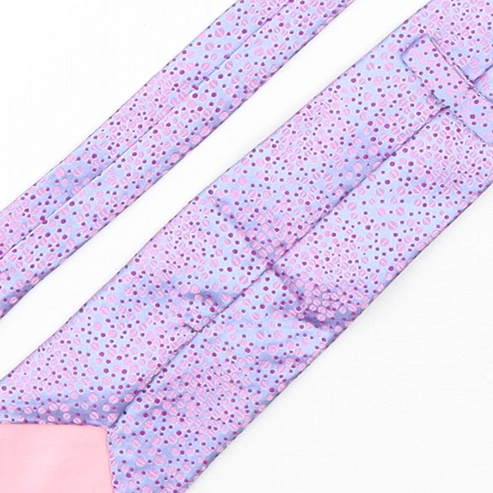 Marks and Spencer Mens Purple Polka Dot Silk Pointed Tie One Size