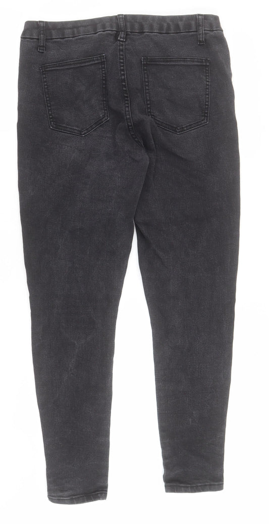 ASOS Womens Black Cotton Skinny Jeans Size 32 L26 in Regular Zip