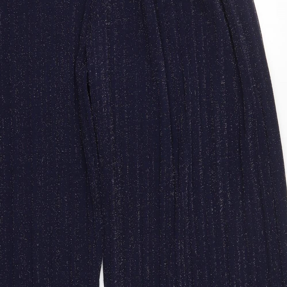 Glass Womens Blue Polyester Trousers Size 2XL L30 in Regular