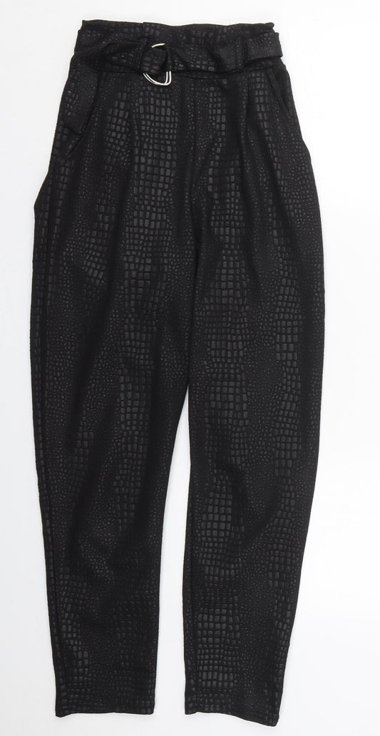 Womens UK Size 6 PRETTYLITTLETHING Regular Fit Black Trousers
