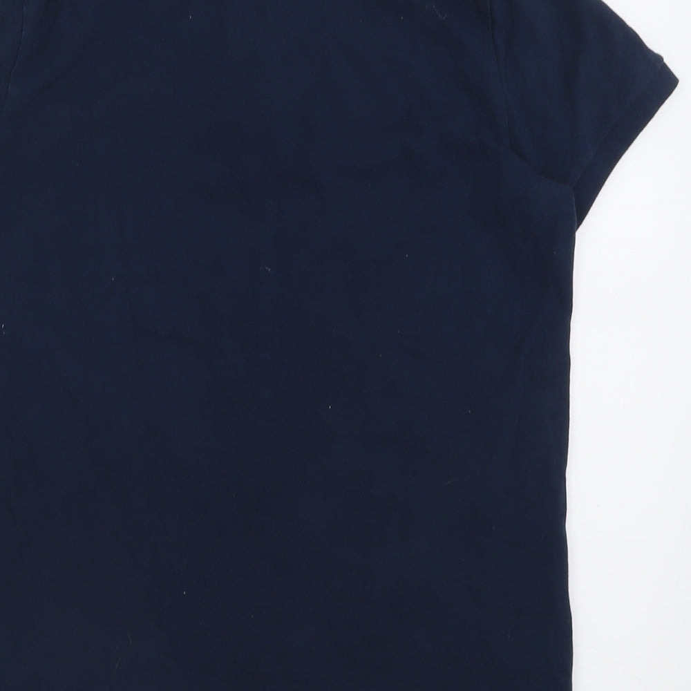 Hollister Mens Blue Cotton Polo Size S Collared Button