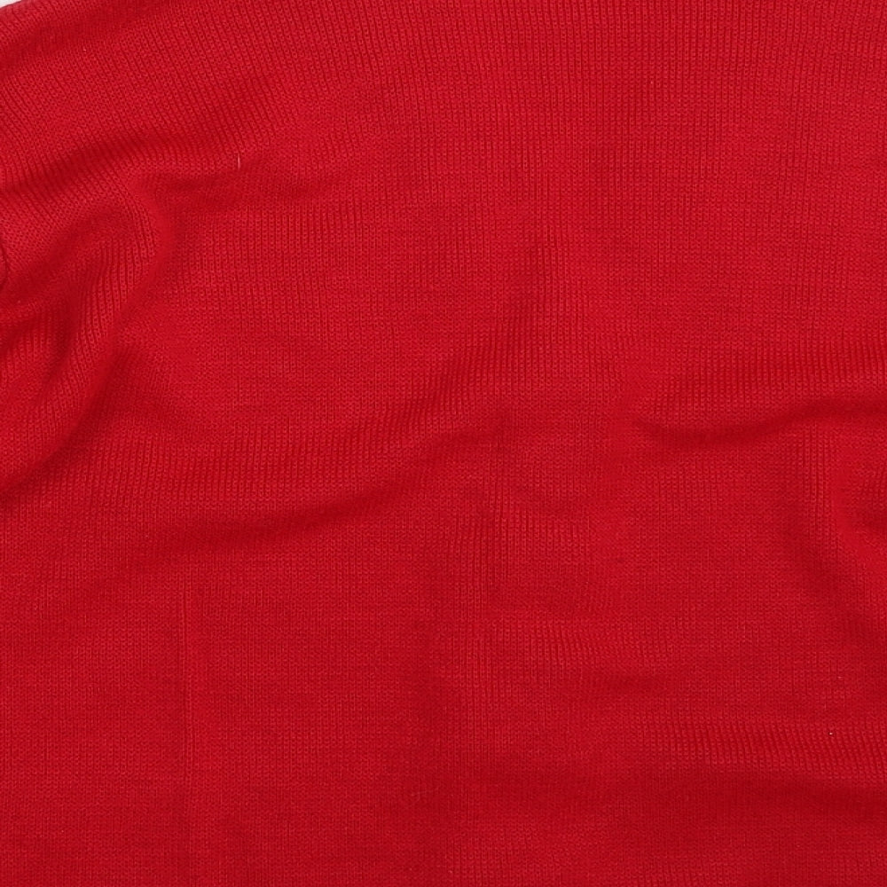 Womens UK Size M Care Red Cardigan Jumper