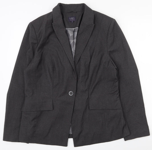 Womens UK Size 16 Marks and Spencer Regular Grey Suit Jacket