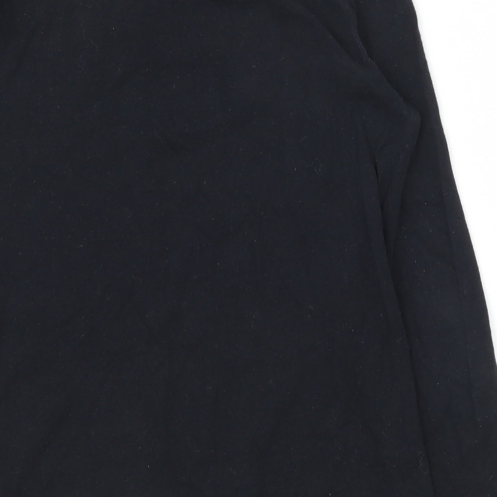 Primark Girls Black Cotton Basic T-Shirt Size 9-10 Years Round Neck Magnetic