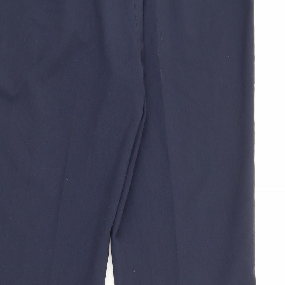 BASSINI Womens Blue Polyester Trousers Size 14 L26 in Regular