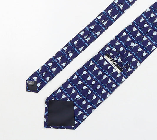 George Mens Multicoloured Geometric Polyester Pointed Tie One Size - Worlds Best Dad