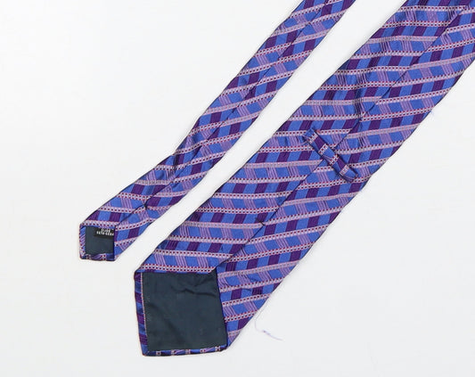 Preworn Mens Multicoloured Geometric Silk Pointed Tie One Size