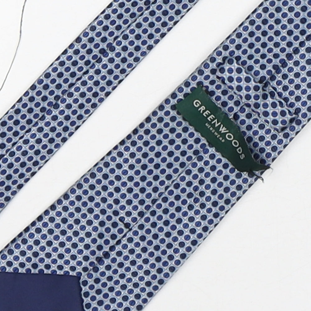 Greenwoods Mens Blue Polka Dot Polyester Pointed Tie One Size