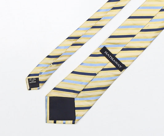 Hathaway Mens Multicoloured Striped Silk Pointed Tie One Size