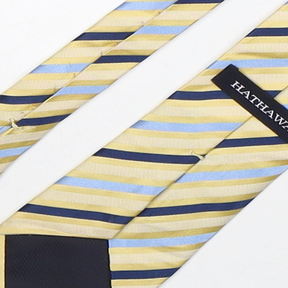 Hathaway Mens Multicoloured Striped Silk Pointed Tie One Size